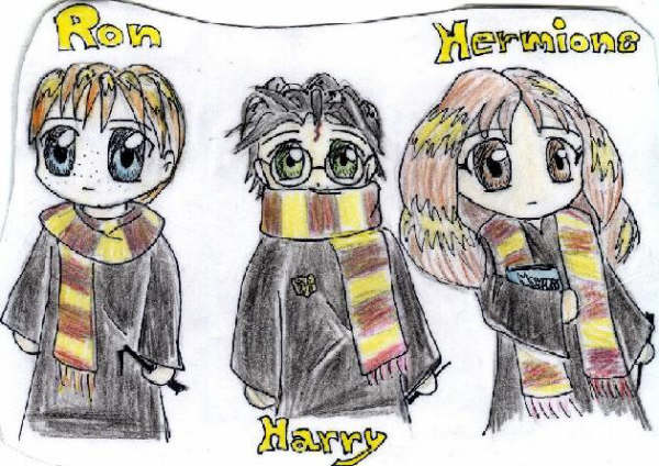 Ron Harry i Hermione
Dibuixat per Aina
Segon premi.
